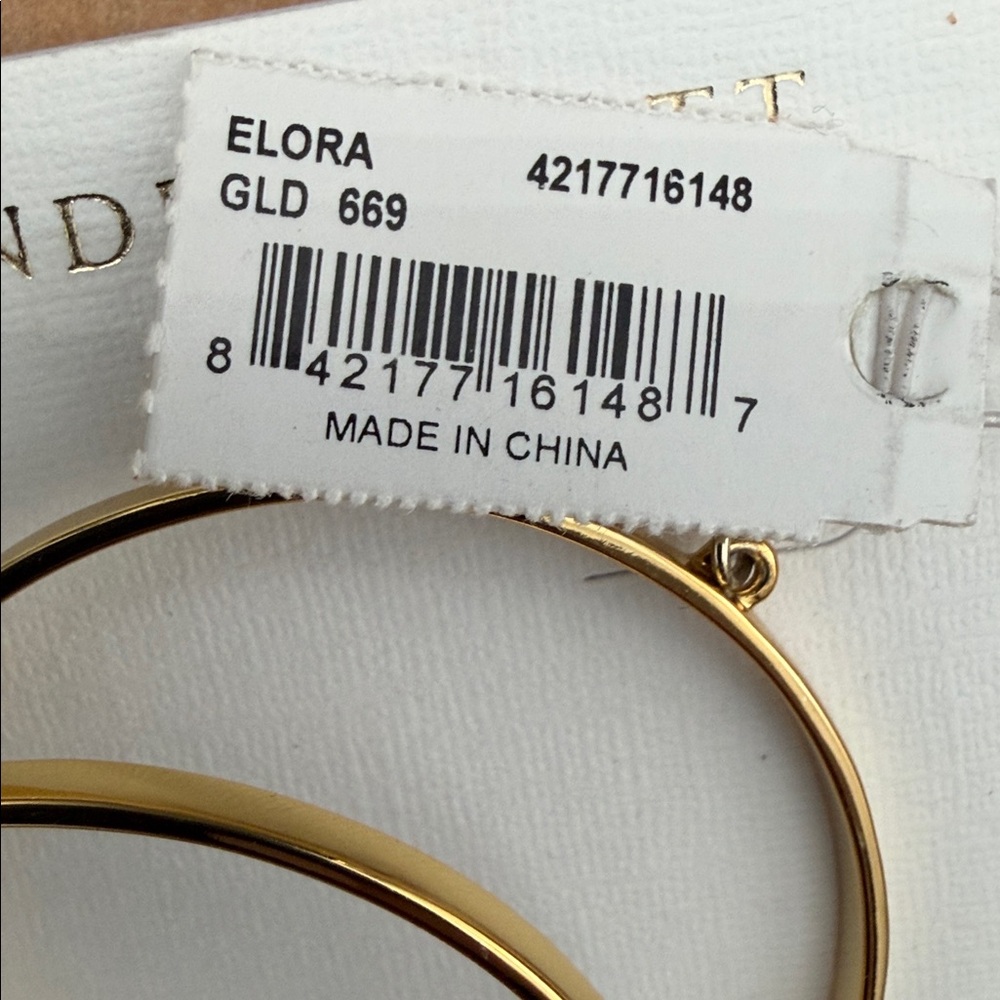 Kendra Scott Elora Gold Hoops with Pink/Fuscia Accents - Picture 4 of 4